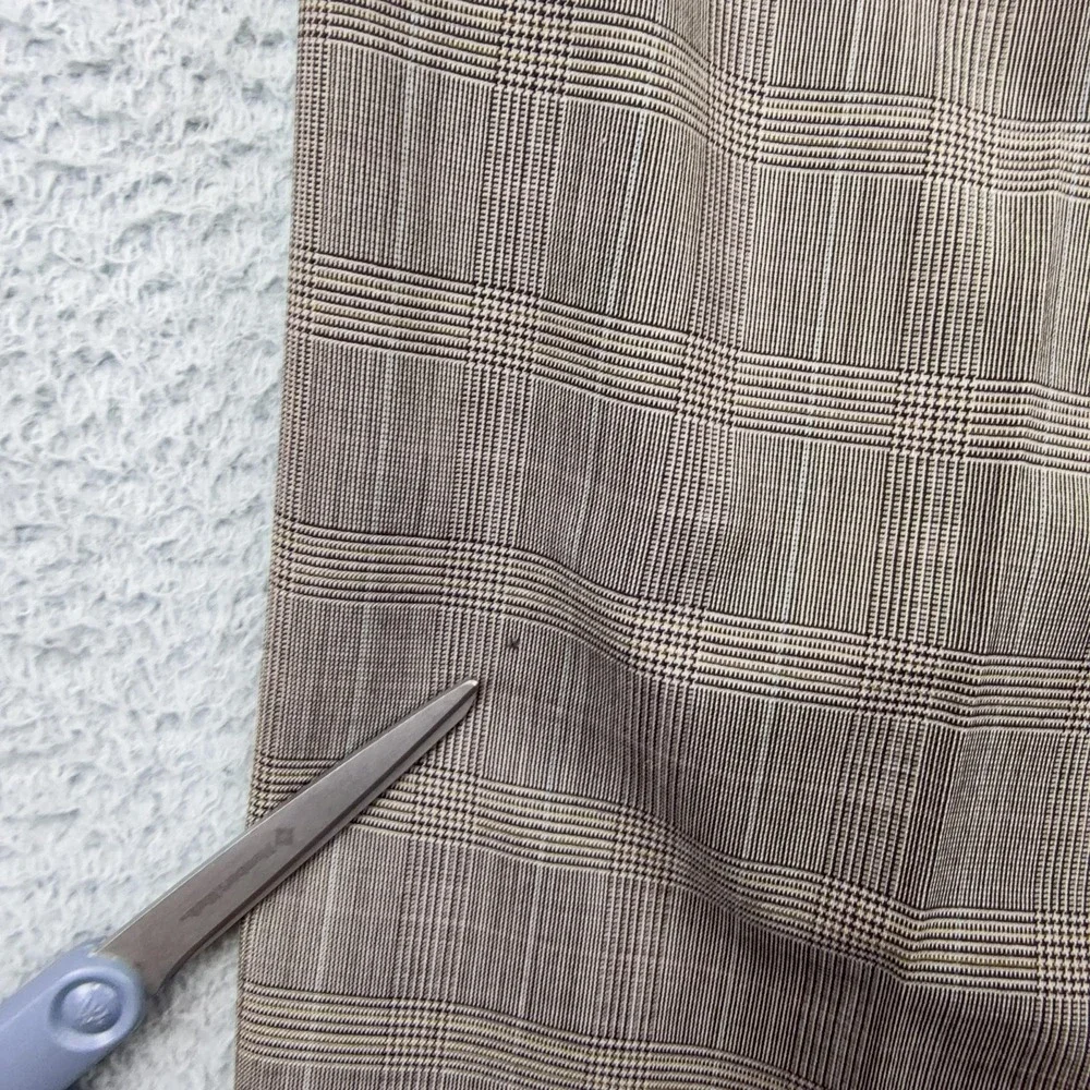 Banana Republic Dress Pants Mens 36x32 Brown Wool Tailored Slim Plaid Trousers